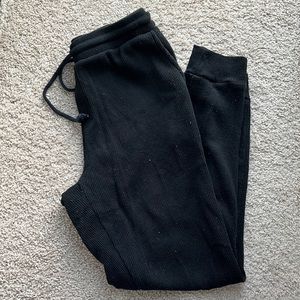 Black ribbed joggers
